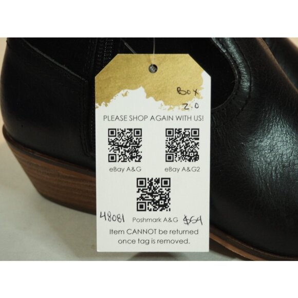 Frye & Co "Rubie" Black Leather Pointed Toe Western Style Ankle Boots, Sz 6.5 US - Picture 10 of 10